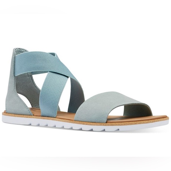 SOREL ELLA II FLAT SANDALS - Size W 8.5 - Light dusty blue w. Tan sole. - Picture 5 of 5